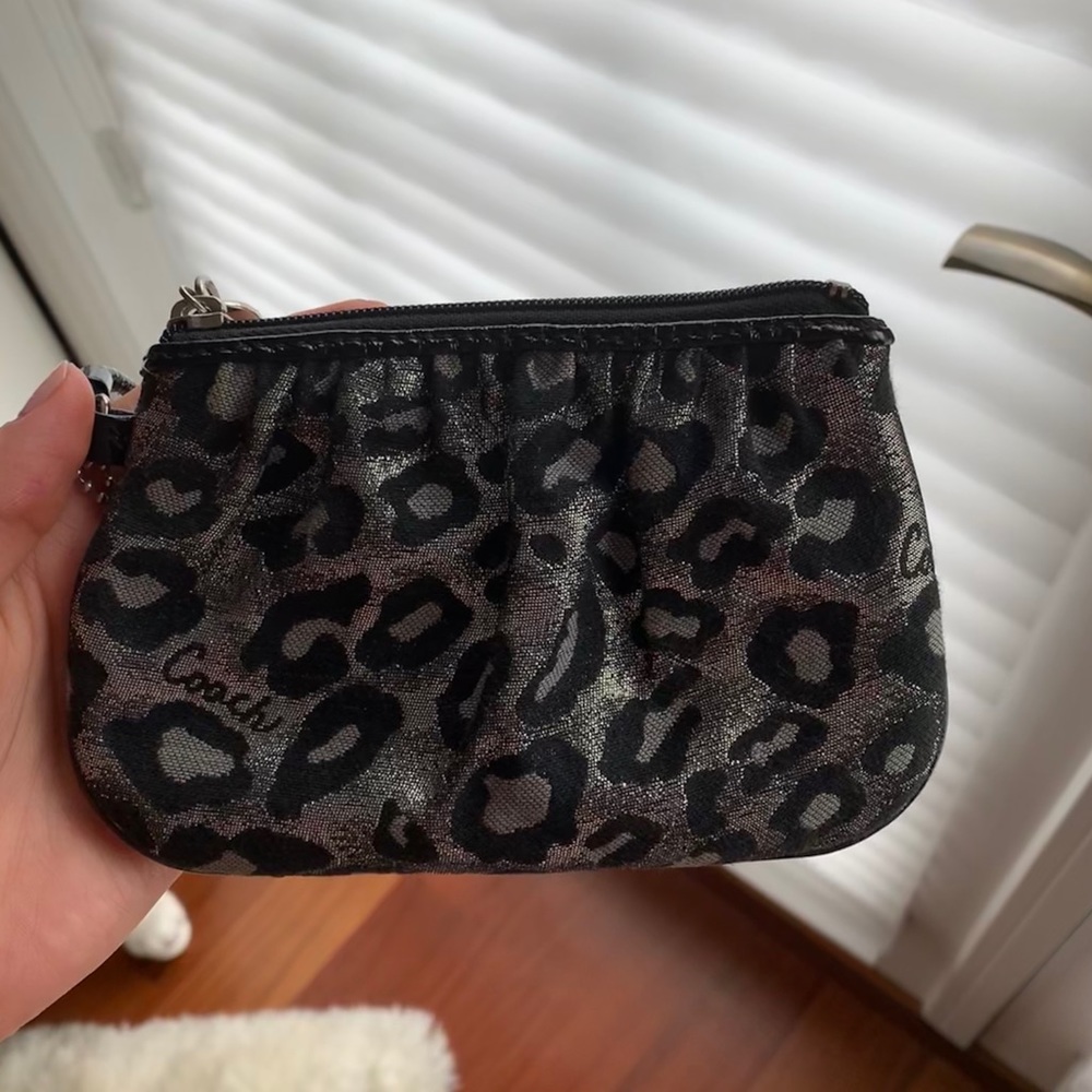 Coach leopard print wristlet